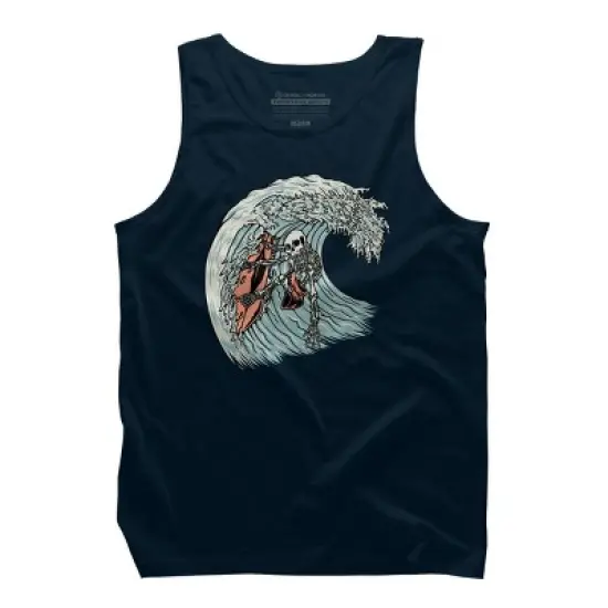 Men's Design By Humans Death Surfer By quilimo Tank Top image {7}