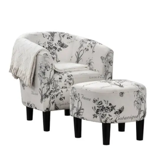 Breighton Home Take a Seat Churchill Accent Chair with Ottoman image {2}