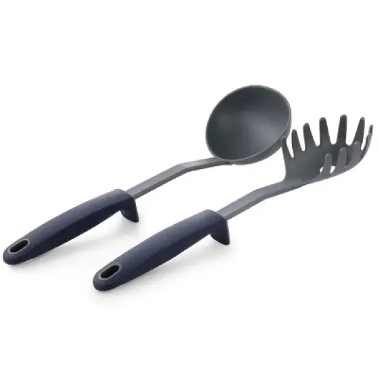 Oster Bluemarine 2 Piece Ladle and Pasta Server Utensil Set in Navy Blue image {3}