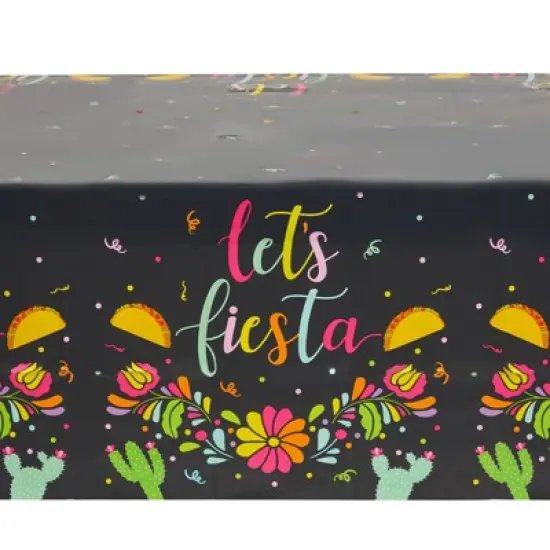 Sparkle and Bash 3 Pack Let&rsquo;s Fiesta Table Cover for Cinco de Mayo, Mexican Theme Party Decorations, 54x108 in image {3}