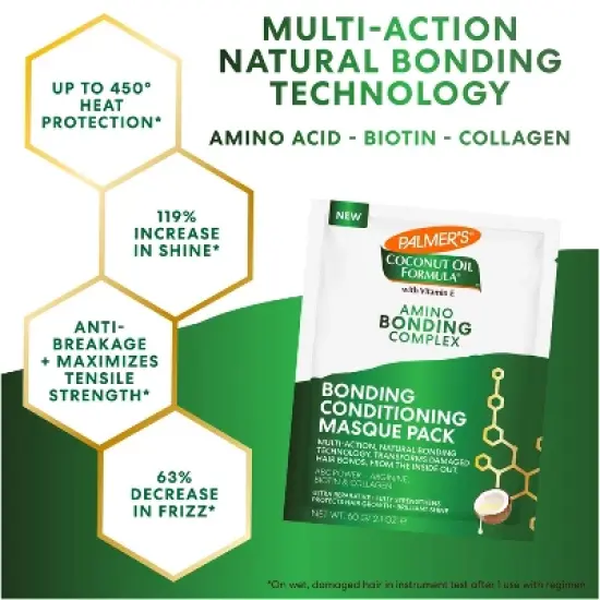 Palmer's Coconut Oil Formula Amino Bonding Complex Bonding Conditioning Masque Pack - 2.1 fl oz image {4}