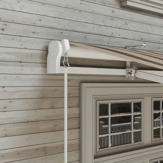 Resenkos Patio Awning, Outdoor Sun Shade Shelter Cover Awnings,13' x 8' Retractable Awning, Patio Awnings, Sunshade Shelter w/ Manual Crank Handle, image {8}