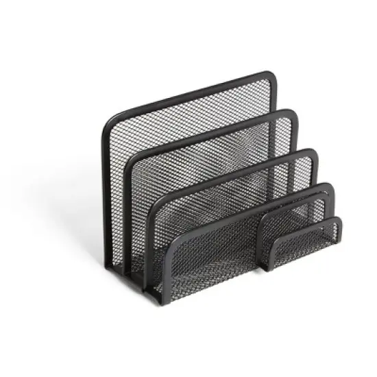 TRU RED 4 Compartment Wire Mesh Letter Holder Matte Blk TR57562-CC image {3}