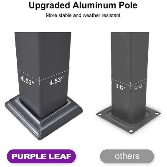 PURPLE LEAF Louvered Pergola Outdoor Aluminum Pergola with White Adjustable Rainproof Roof Grey Frame Hardtop Gazebo for Patio Deck Garden image {8}