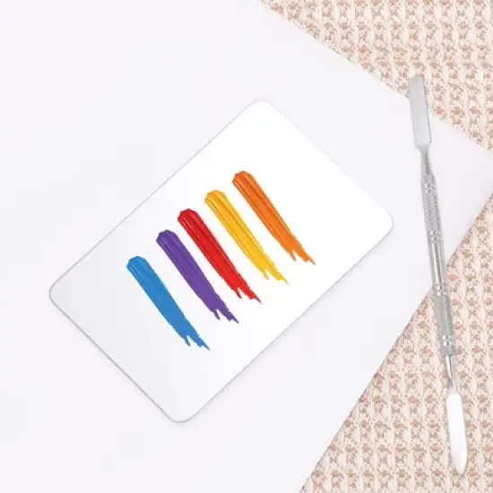 Unique Bargains Leightweight Nail Art Palette Silver Tone 1 Set image {5}