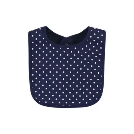 Hudson Baby Infant Girl Cotton Bib and Headband or Caps Set, Navy Lemon, One Size image {4}