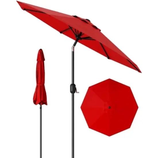 10FT Premium Patio Umbrella, Heavy Duty 8-Rib Steel Frame with Crank & Tilt, UV Protection image {13}