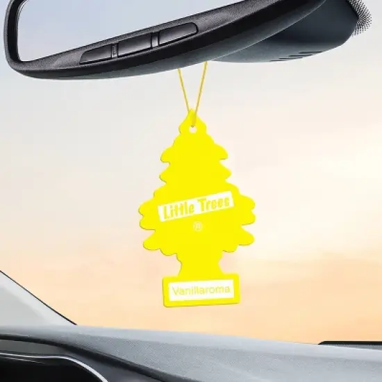 Little Trees Vanillaroma Air Freshener 6pk: Vanilla Car Freshener, Solid, Disposable, Non-Powered, Yellow, 6ct image {3}