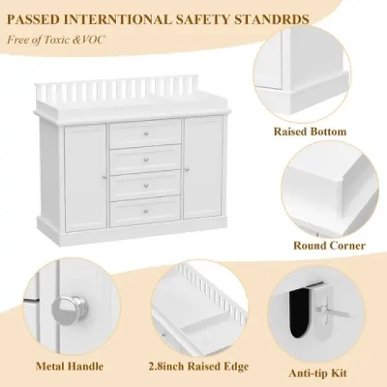 FUFU&GAGA Multi - Functional Changing Table Dresser: Ample Storage,Toxic - Free &ndash; Ideal for Baby Care image {6}