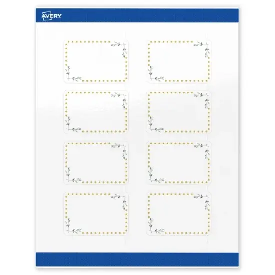 Avery 2" x 3" Labels, Gold Dots with Green Florals, 80 ct image {8}