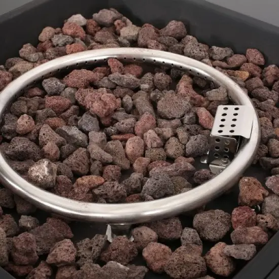 Langton Square 30" Light Weight Concrete Gas Fire Pit - Dark Gray image {3}