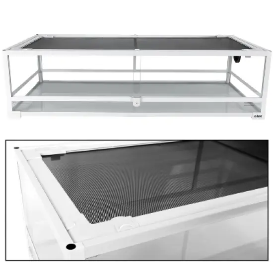 OiiBO 47Gallon White Reptile Glass Terrarium, 47.7Lx17.7Dx12.6H, Easy Assembly image {1}