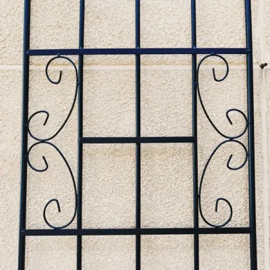 Black Metal Garden Trellis for Climbing Plants, 86.7'H x 19.7'W, Rustproof Outdoor Plant Support for Roses, Vines & Vegetables image {10}