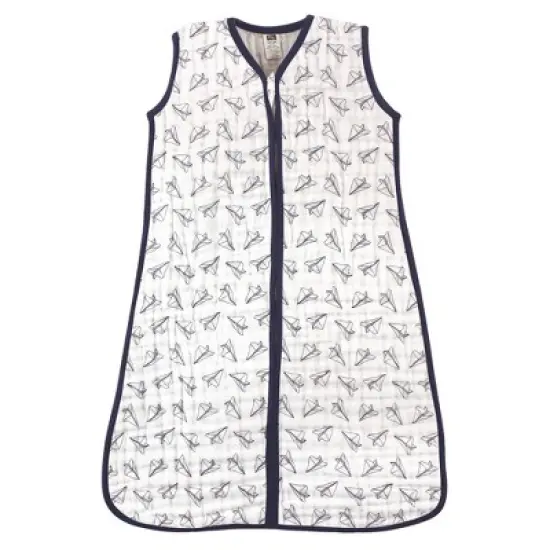 Hudson Baby Infant Boy Muslin Cotton Sleeveless Wearable Sleeping Bag, Sack, Blanket, Paper Airplane image {1}