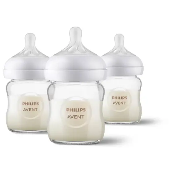Philips Avent Glass Baby Bottle with Natural Response Nipple - 4oz/3pk image {9}