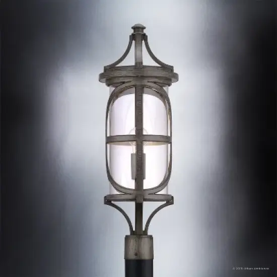Urban Ambiance Luxury Rustic Outdoor Post / Pier Light,  26-1/2" x 9",  Aged Pewter Finish, UHP1181 image {2}