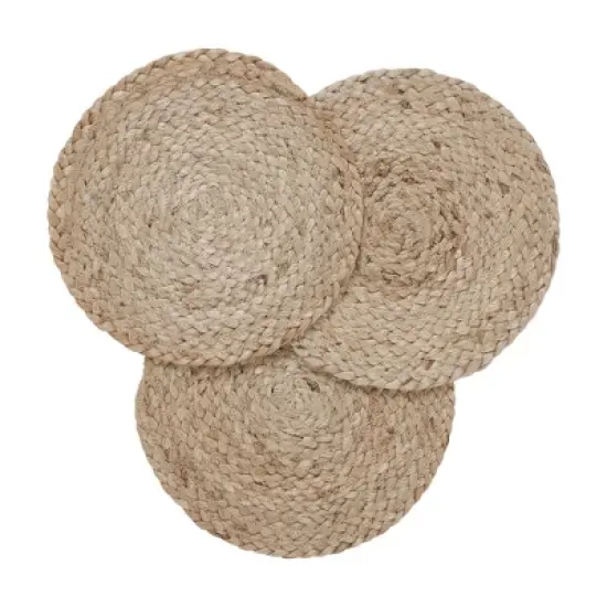 Natural Jute Trivet 8 inch Diameter Set of 3 image {3}