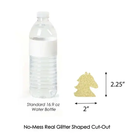 Big Dot of Happiness Gold Glitter Horse Party Straws - No-Mess Real Glitter Cut-Outs & Decor Kentucky Horse Derby Race Party Paper Straws - Set of 24 image {4}