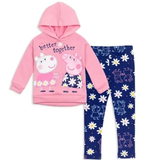 Peppa Pig Girls Fleece Hoodie and Leggings Outfit Set  image {9}