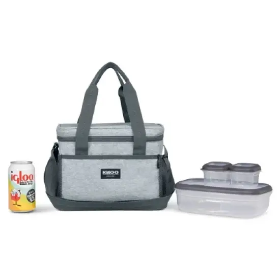 Igloo Lunch+ Cube 12 Lunch Tote with Pack Ins - Gray image {1}