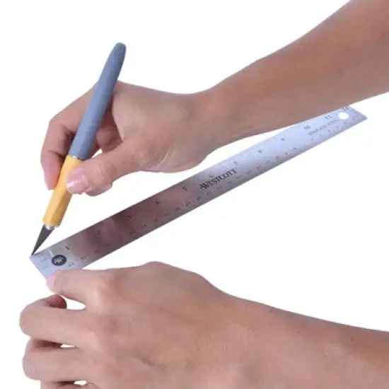 Westcott&reg; 12" Stainless Steel Office Ruler With Non Slip Cork Base image {4}