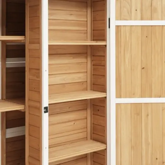 Storage Shed with Waterproof Roof & Lockable Doors, Natural image {7}