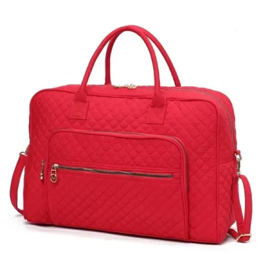 MKF Collection Jayla Solid Quilted Cotton Women&rsquo;s Duffle Bag by Mia K image {11}