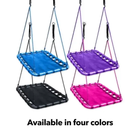 HearthSong - Mega Mat Rectangular Platform Tree Swing for Kids with Thick, Webbed Matting and Steel Frame image {8}