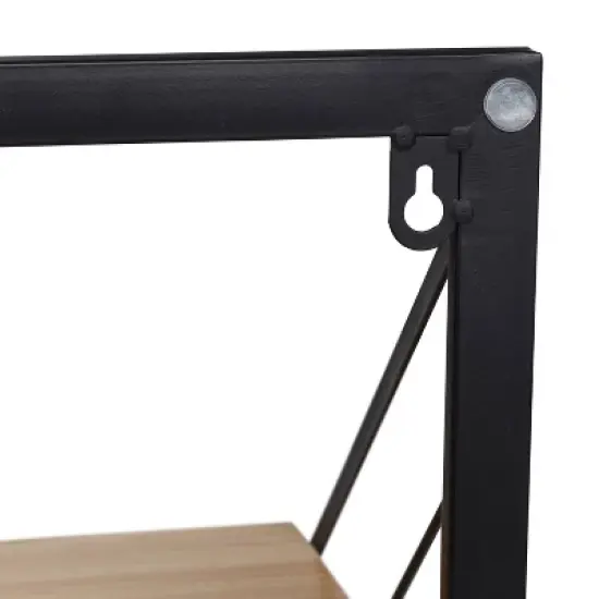 Honey-Can-Do 2 Tier Laundry Shelf with Wood Light Oak image {2}