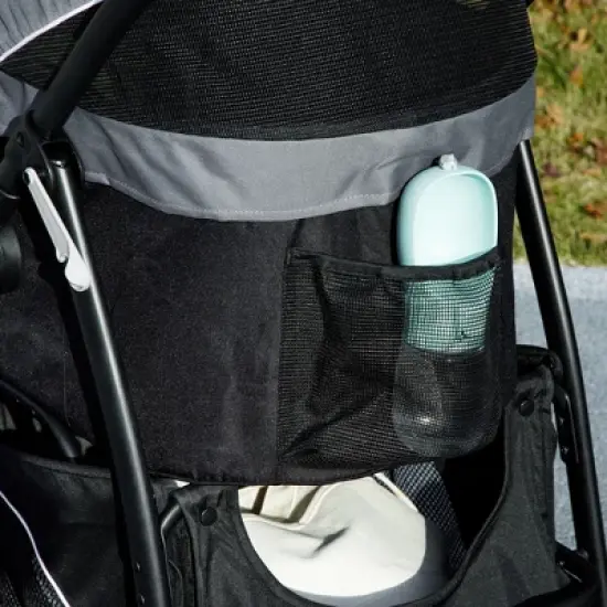 Munora 3-in-1 Pet Jogging Stroller for Small Dogs & Cats, 43.7"L x 22.2"W x 40.2"H Gray Stroller with Detachable Carrier & Storage Basket image {8}