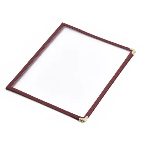 WeChef 60 Pack Restaurant Menu Covers Burgundy 8.5 x 11" Book Style 2 Pages 4 View Red image {2}