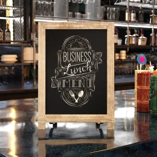 Emma and Oliver Rustic Vintage Tabletop or Wall Hanging Chalkboard with Magnetic Surface and Folding Legs image {1}