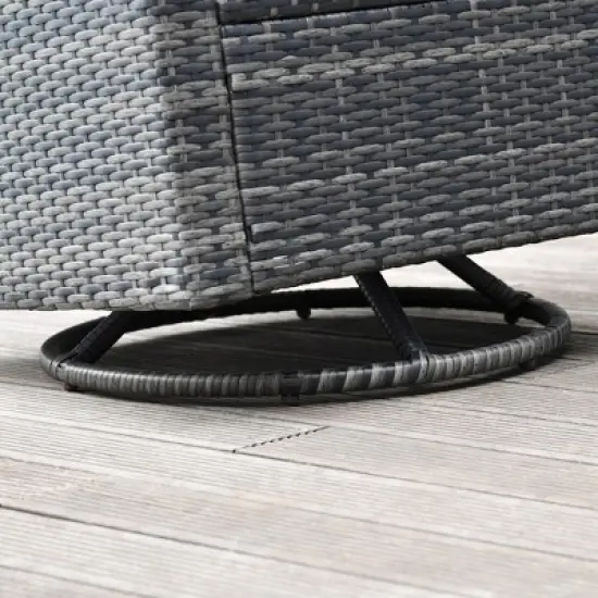 Outsunny Rattan Wicker Swivel Rocking Chair with Armrest, Soft Thick Cushions, Outdoor Club Chair with Steel Frame for Patio, Lawn, Garden, Yard image {4}