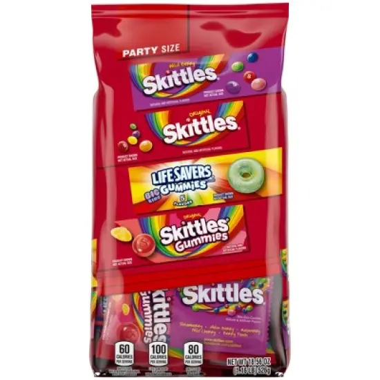 Skittles, Skittles Gummies & Life Savers Gummies Candy Variety Bag Party Size - 18.56oz image {1}
