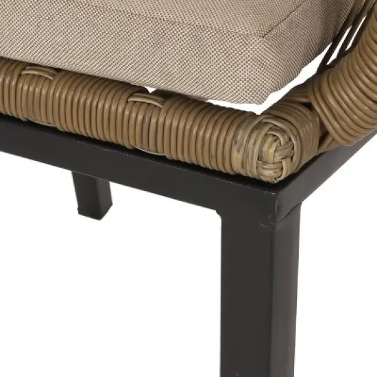 Russel 3pc Outdoor Wicker 2 Seater Chat Set - Light Brown/Beige - Christopher Knight Home image {10}