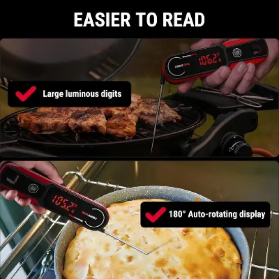 ThermoPro Lightning 1-Second Professional-Grade Meat Thermometer, Motion Sensor and Ambidextrous Rotating Display Food Thermometer image {4}