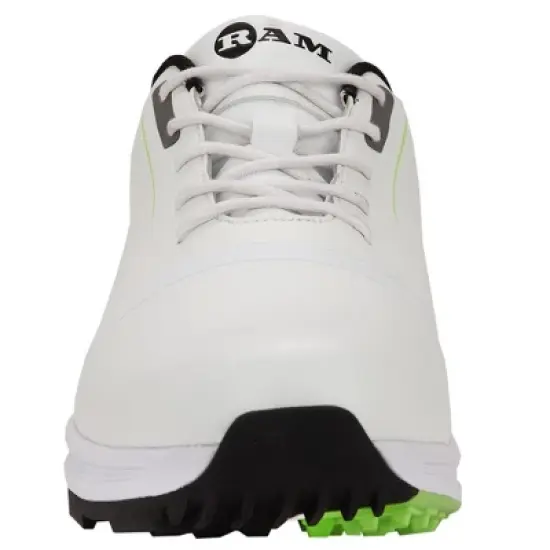 Ram Golf Player Mens Waterproof Golf Shoes White/Green image {2}