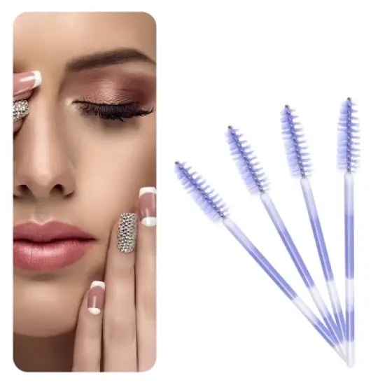 Unique Bargains Colored Mascara Wands Eyelash Eye Lash Brush Makeup Applicators Kit Plastic 50Pcs image {2}