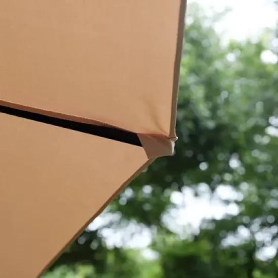 Rectangular Outdoor Patio Market Umbrella with Extra Large Base and Sand Bags - Captiva Designs image {6}