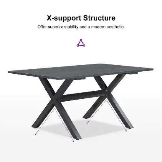 PURPLE LEAF Outdoor Dining Set Patio Aluminium Table and Rope Weave Chairs Included Cushions for Backyard Decor Kitchen image {2}