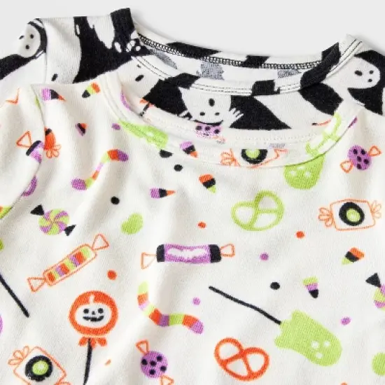 Toddler Boys' Soft Brushed Tight Fit 2pc Ghosts and Candy Pajama Set - Cat & Jack&trade; Black image {2}