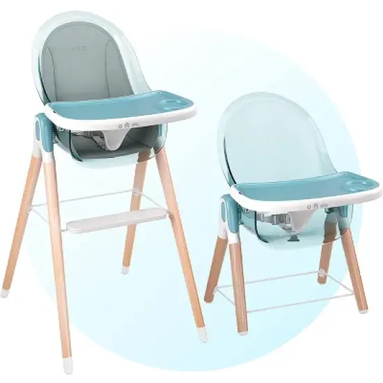 Children of Design Adjustable & Reclining 6-in-1 Deluxe Wooden High Chair for Babies & Toddlers image {11}