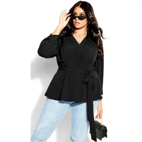 Women's Plus Size Sultry Top - black | CITY CHIC image {7}