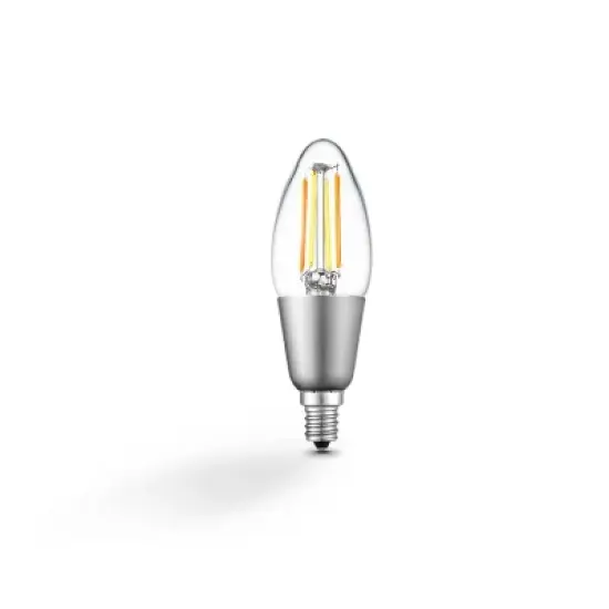 Smart 40W Equivalent Vintage Filament Tunable White LED Wi-Fi Enabled Voice Activated B11 E12 Light Bulb image {1}