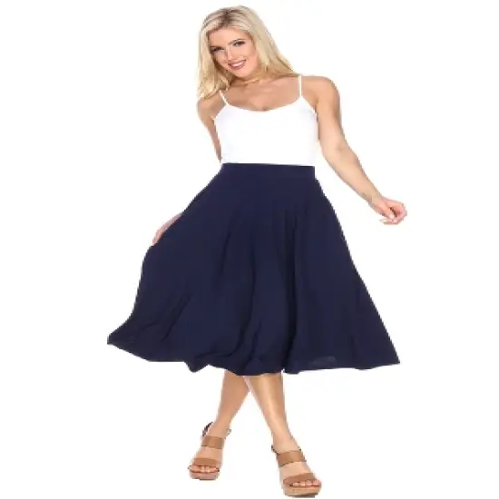 Women's Flared Midi Skirt with pockets - White Mark image {4}