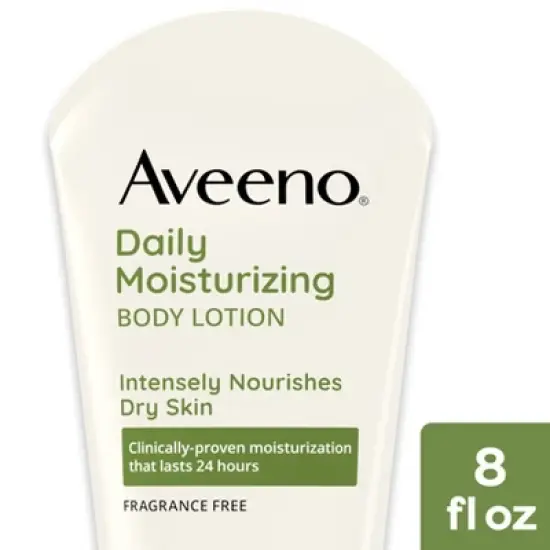 Aveeno Daily Moisturizing Lotion For Dry Skin with Soothing Oats and Rich Emollients, Fragrance Free image {8}
