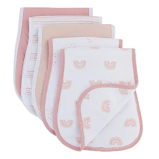 Ely's & Co. Hourglass Shape Fleece Burp Cloths  5 Piece Set image {1}