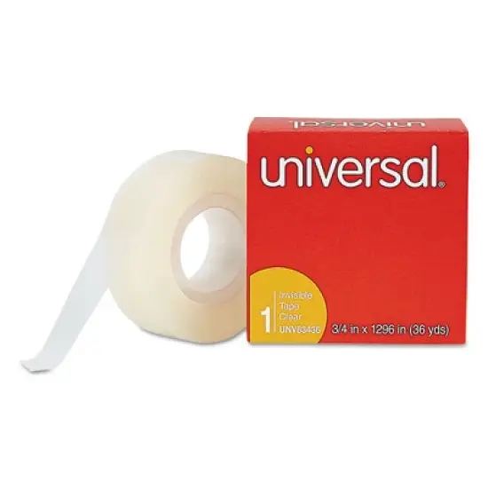 Universal Invisible Tape, 1" Core, 0.75" x 36 yds, Clear, 12/Pack image {3}