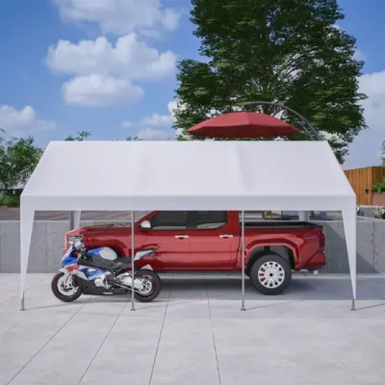 Gulches 13'x20' Heavy Duty Steel Carport Storage Canopy Garage Tent with Removable Sidewalls, Durable Outdoor Shelter image {6}