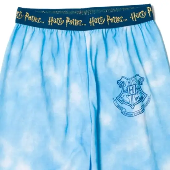 Harry Potter Slytherin Ravenclaw Pajama Shirt and Pants Sleep Set Tie Dye Blue  image {5}